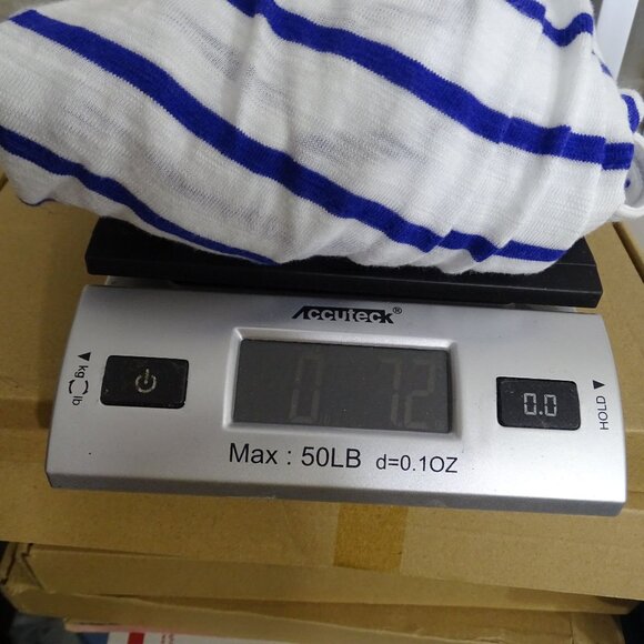 Chicos The Ultimate Tee Open Cardigan Stripe White Blue Women Size 1 M 8 NEW - Picture 13 of 13